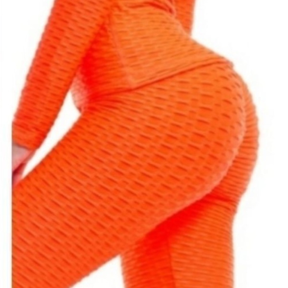 Boom Booty Lifting Neon Orange Leggings Size Medium